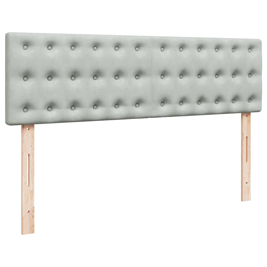 Cadre de lit ottoman et matelas gris clair 140x190 velours