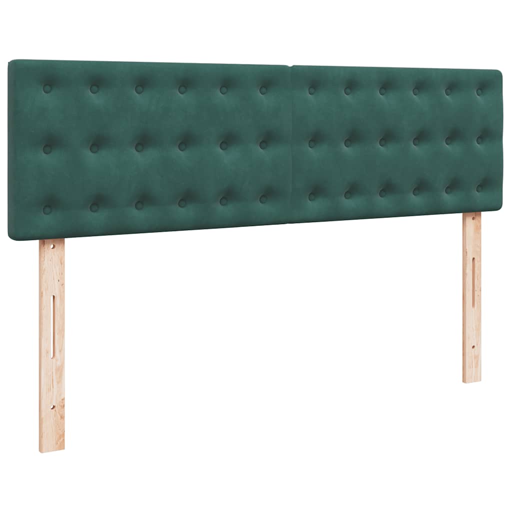 Cadre de lit ottoman avec matelas vert foncé 140x190 cm velours - XIOS