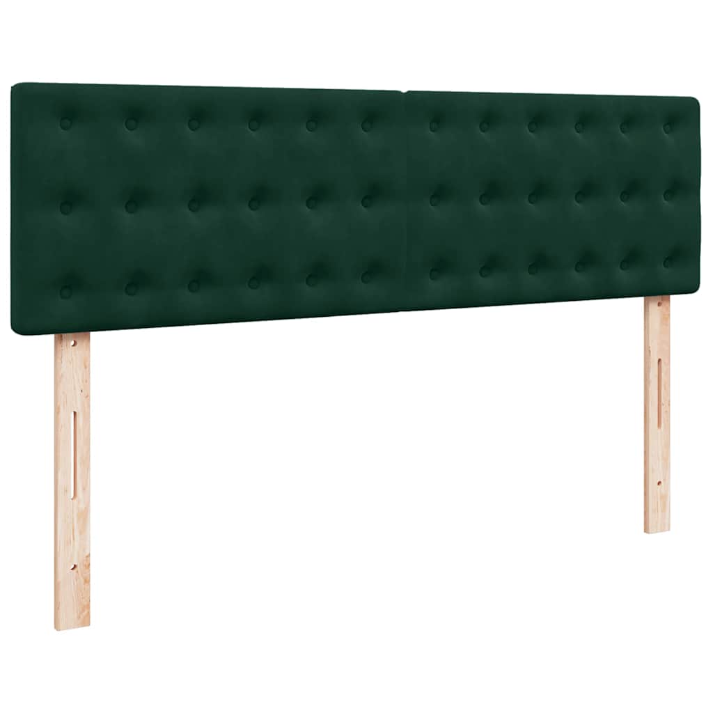Cadre de lit ottoman avec matelas vert foncé 140x190 cm velours - XIOS