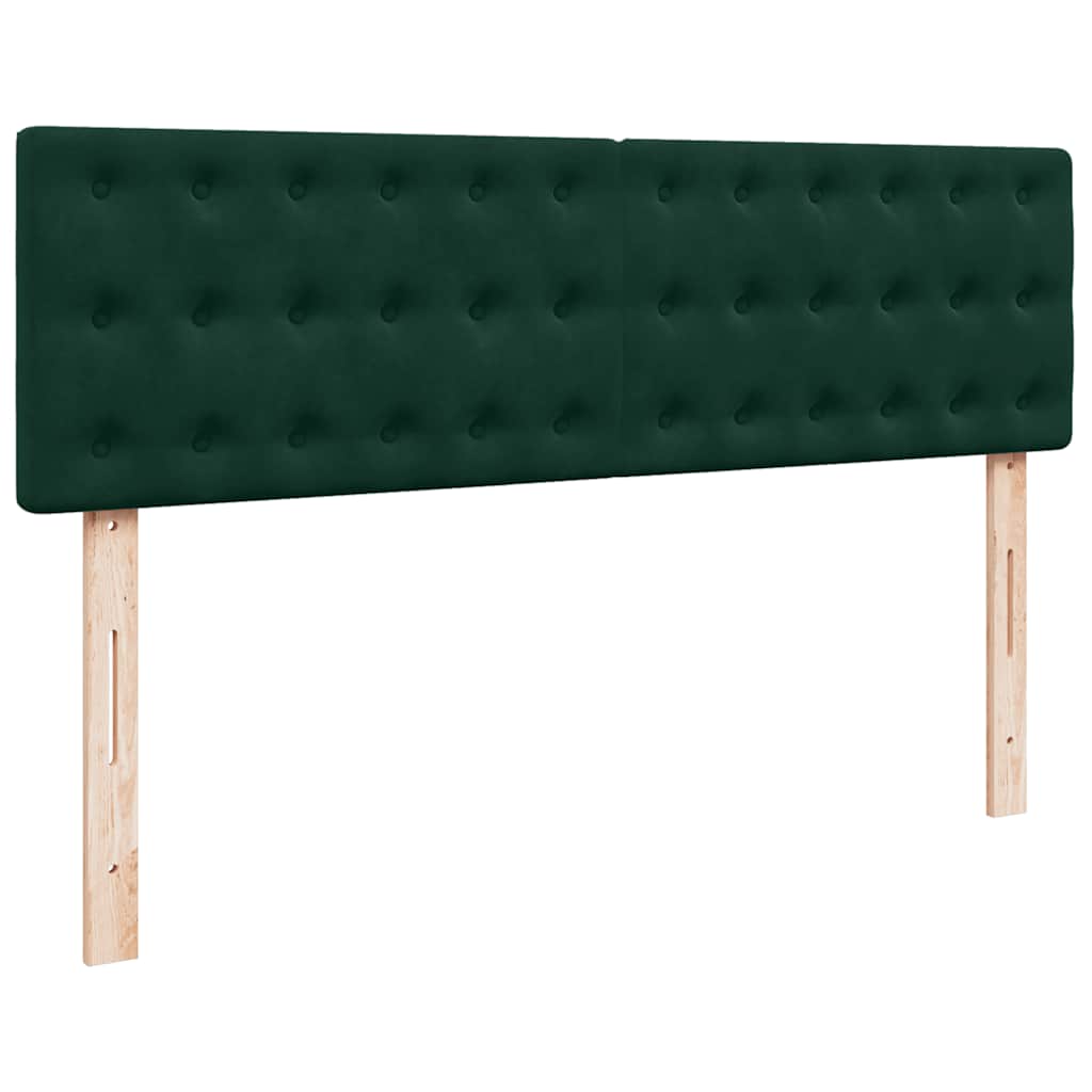 Cadre de lit ottoman avec matelas vert foncé 140x200 cm velours - XIOS