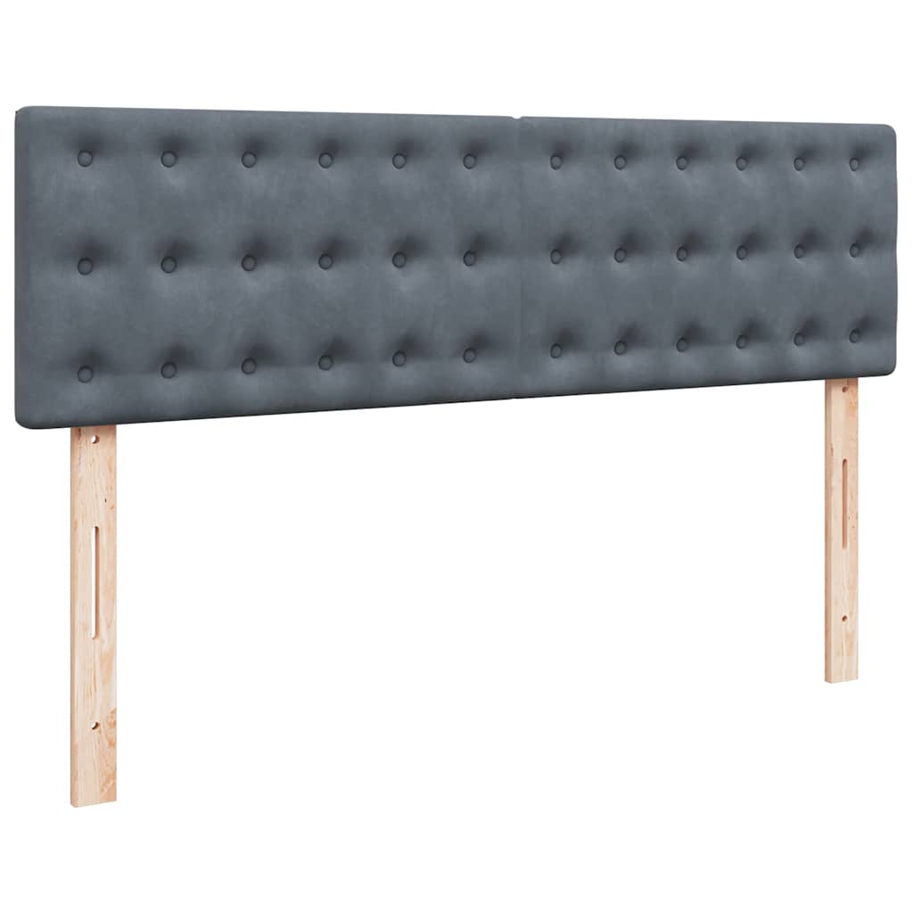 Cadre de lit ottoman avec matelas gris foncé 160x200 cm velours - XIOS