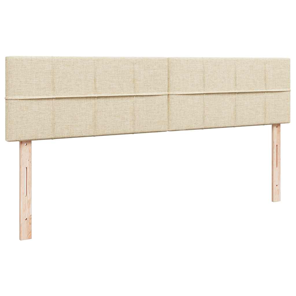 Cadre de lit ottoman avec matelas crème 160x200 cm tissu - XIOS