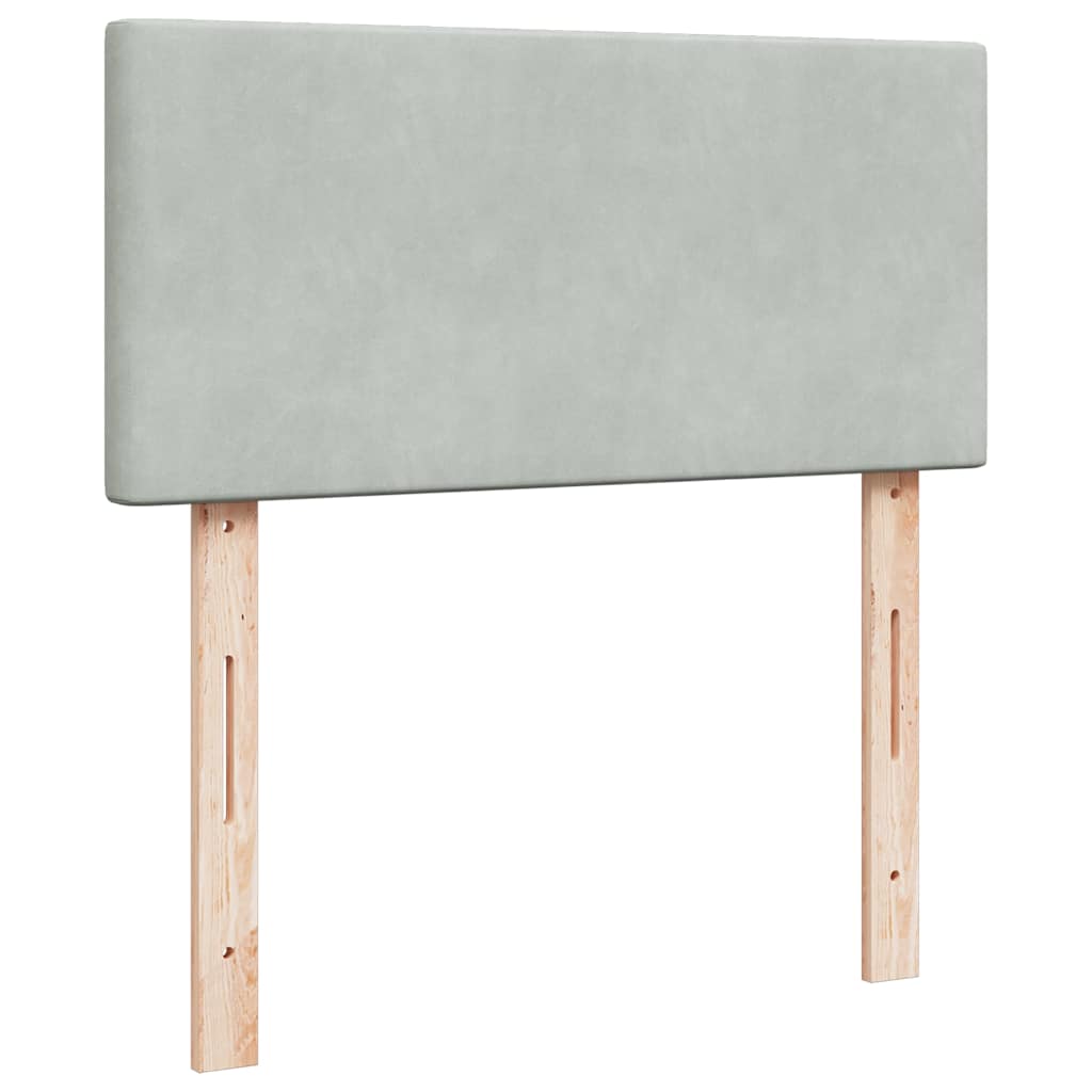 Cadre de lit ottoman et matelas gris clair 160x200cm velours - XIOS