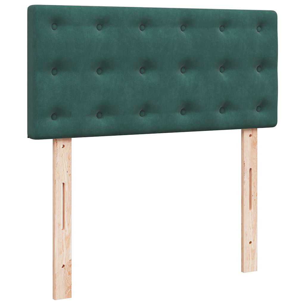 Cadre de lit ottoman avec matelas vert foncé 160x200 cm velours - XIOS