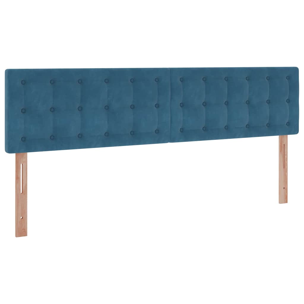 Cadre de lit ottoman avec matelas bleu foncé 180x200 cm velours - XIOS