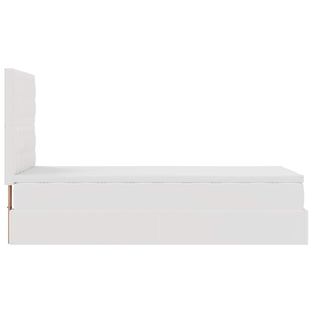 Lit ottoman avec matelas blanc 90x200 cm similicuir - XIOS