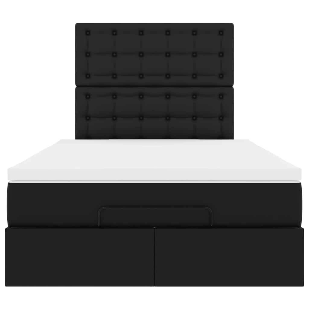 Cadre de lit ottoman avec matelas noir 120x200 cm similicuir - XIOS