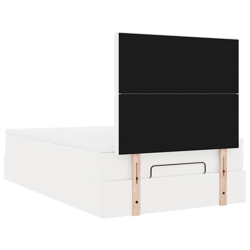 Cadre de lit ottoman avec matelas blanc 120x200 cm similicuir - XIOS