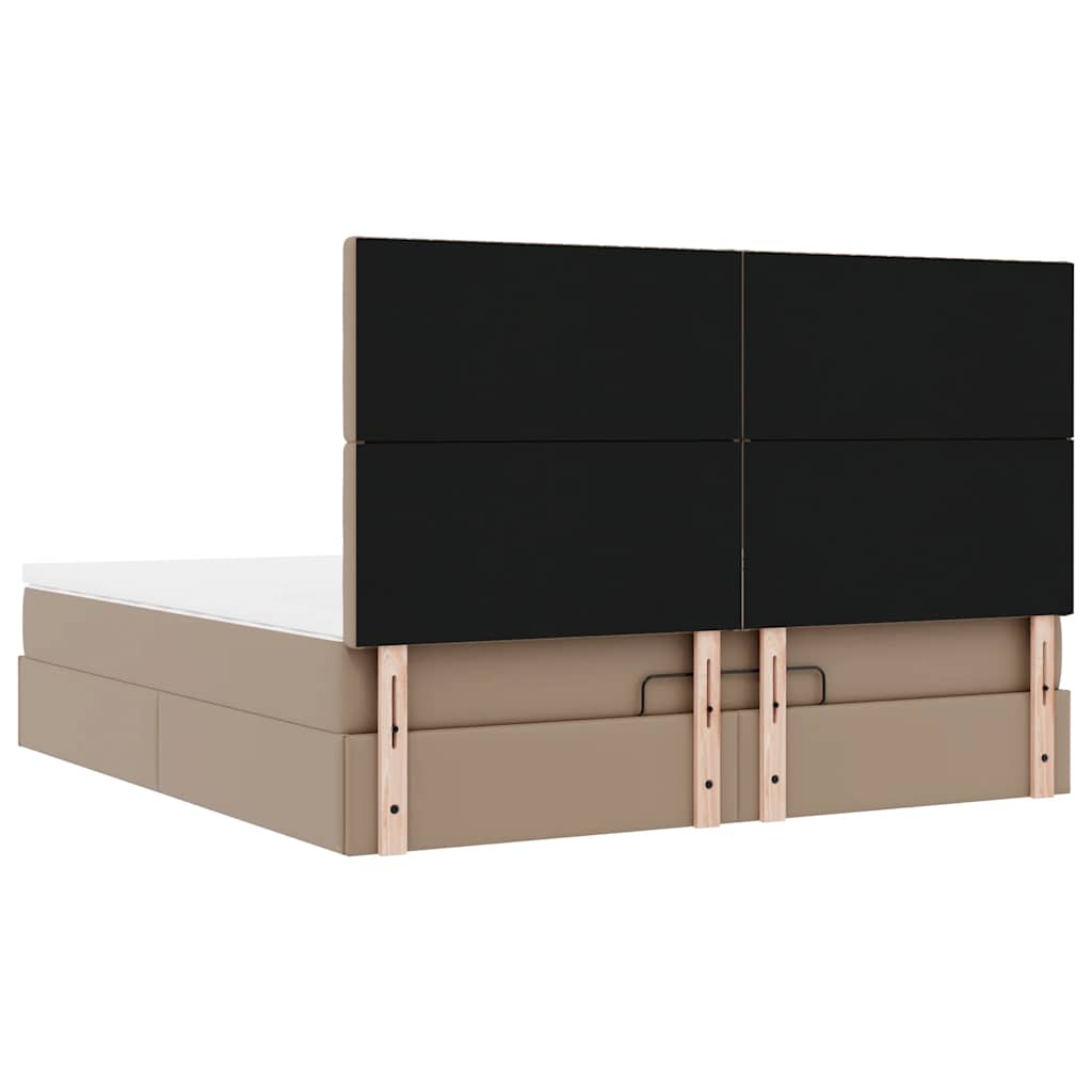 Cadre de lit ottoman et matelas cappuccino 160x200cm similicuir - XIOS