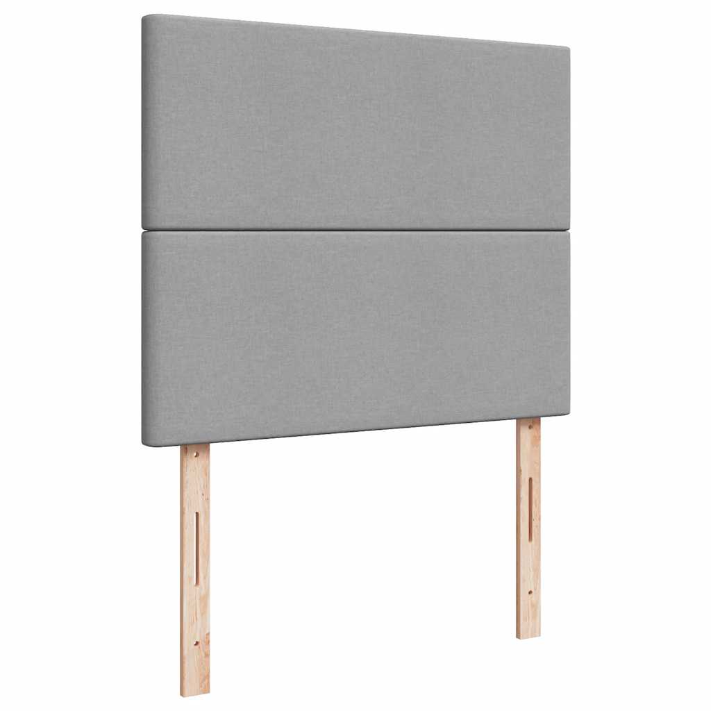 Cadre de lit ottoman et matelas gris clair 120x200 cm tissu - XIOS