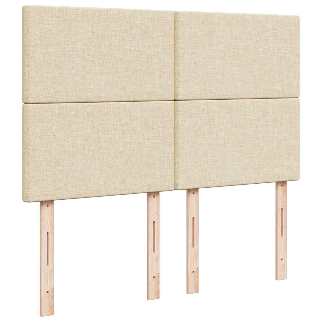 Cadre de lit ottoman avec matelas crème 140x190 cm tissu - XIOS