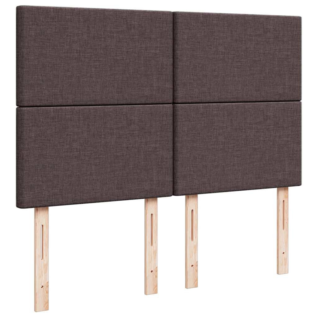 Cadre de lit ottoman avec matelas marron foncé 140x200 cm tissu - XIOS