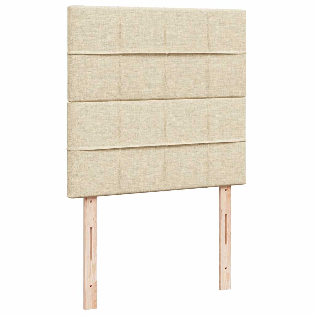 Lit ottoman avec matelas crème 90x200 cm tissu - XIOS