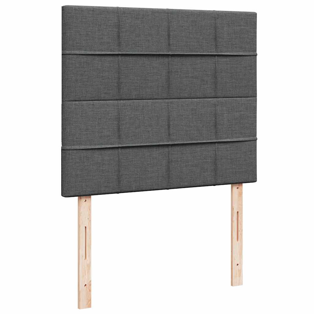 Cadre de lit ottoman avec matelas gris foncé 120x190 cm tissu - XIOS