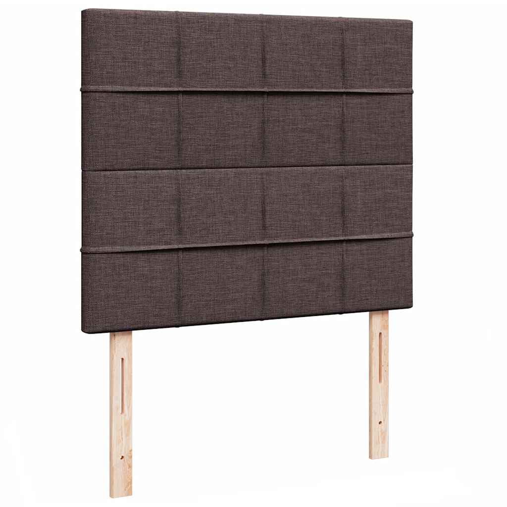 Cadre de lit ottoman avec matelas marron foncé 120x190 cm tissu - XIOS