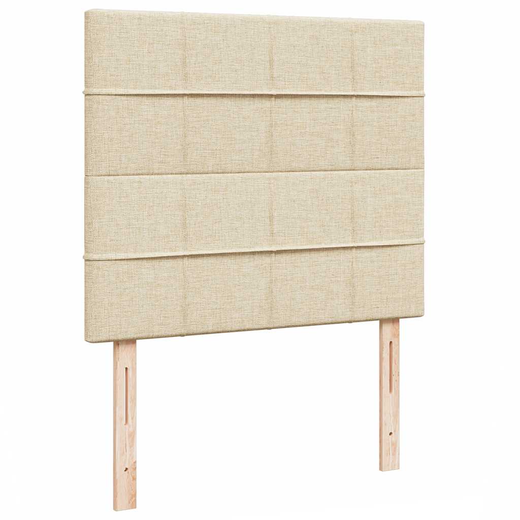 Cadre de lit ottoman avec matelas crème 120x190 cm tissu