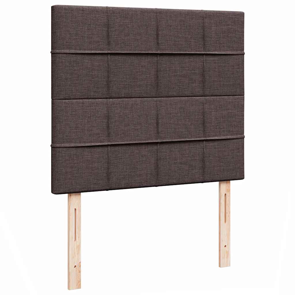 Cadre de lit ottoman avec matelas marron foncé 120x200 cm tissu