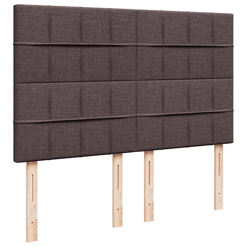 Cadre de lit ottoman avec matelas marron foncé 140x200 cm tissu