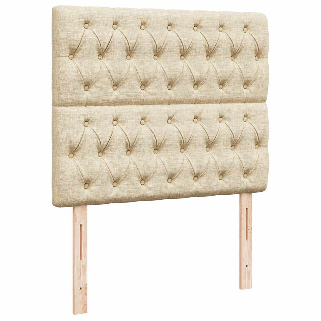 Cadre de lit ottoman avec matelas crème 120x190 cm tissu - XIOS