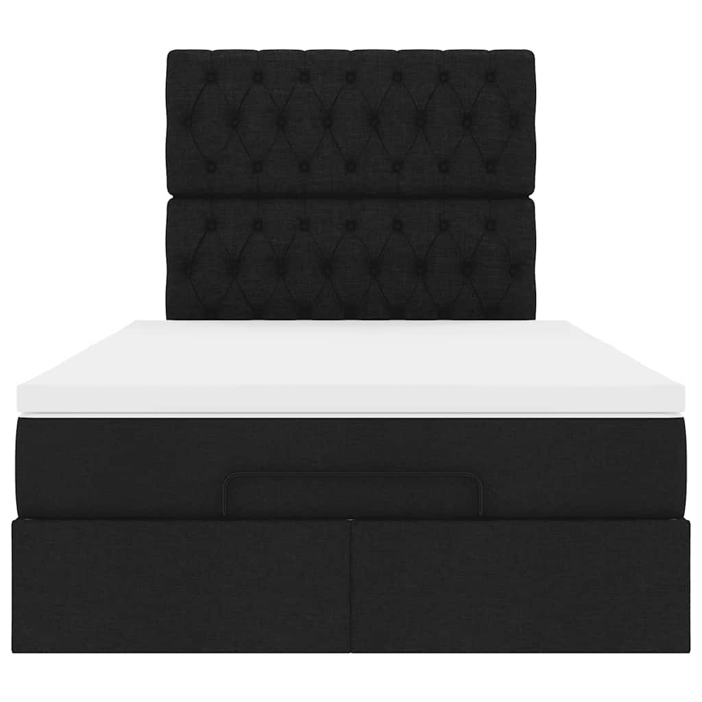 Cadre de lit ottoman avec matelas noir 120x200cm tissu - XIOS
