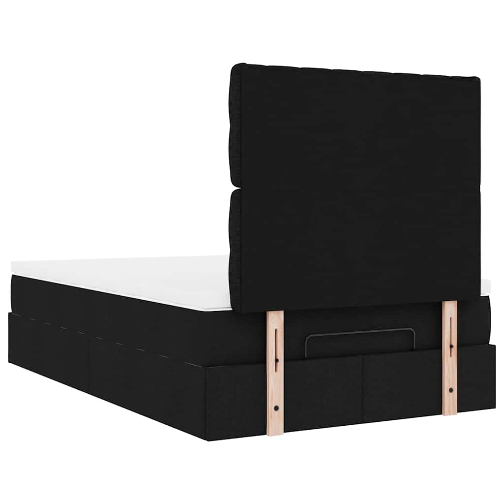 Cadre de lit ottoman avec matelas noir 120x200cm tissu - XIOS
