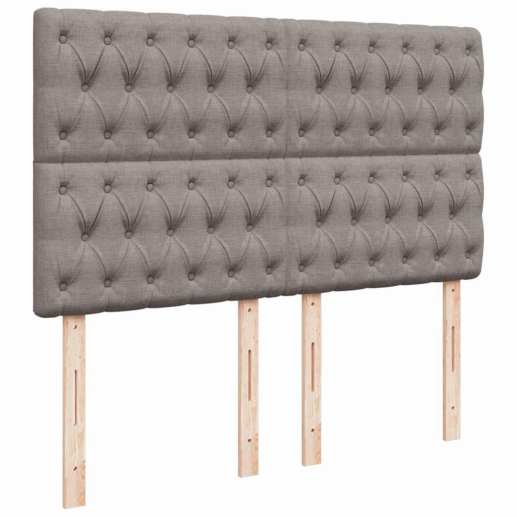 Cadre de lit ottoman avec matelas taupe 140x200 cm tissu - XIOS