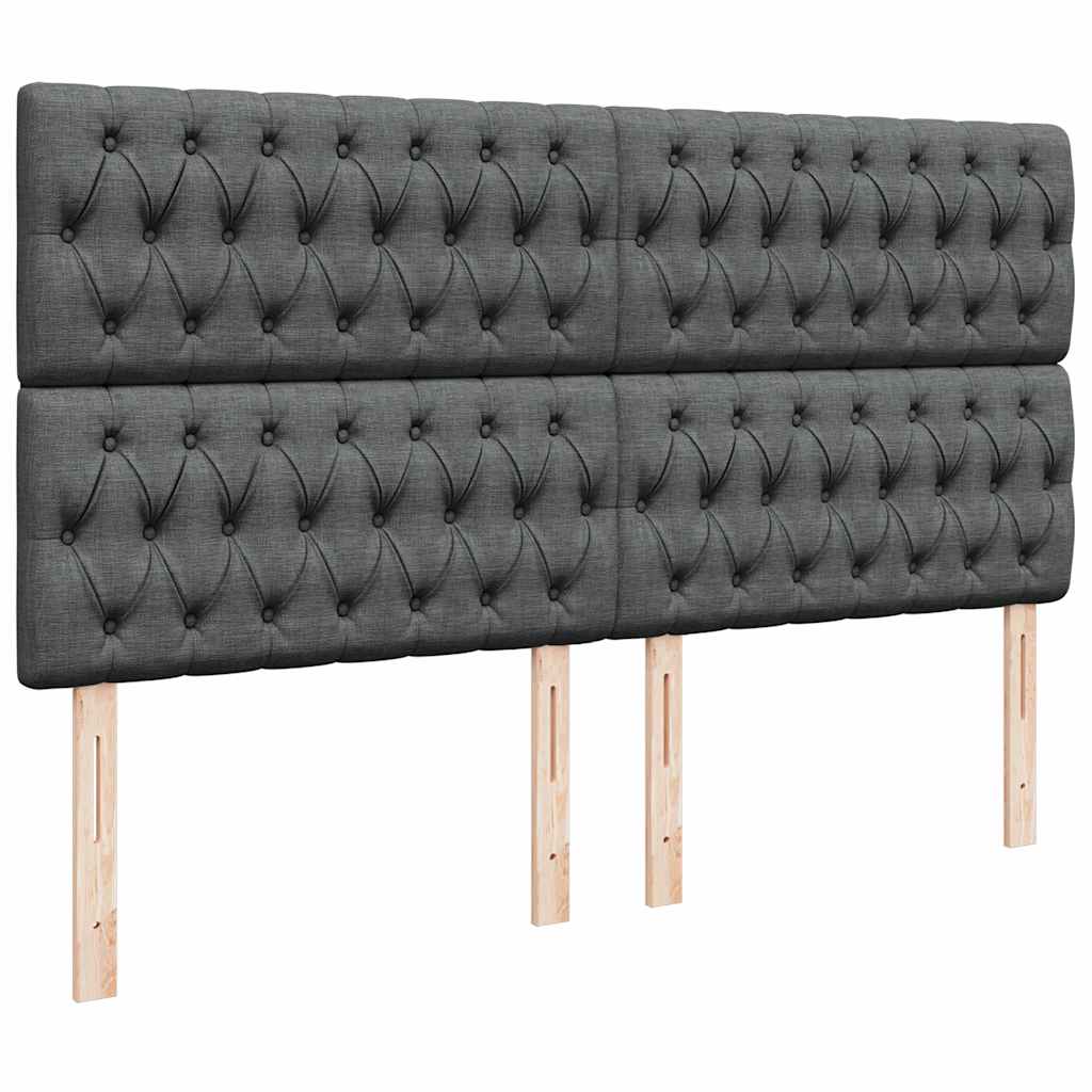 Cadre de lit ottoman avec matelas gris foncé 160x200cm tissu - XIOS