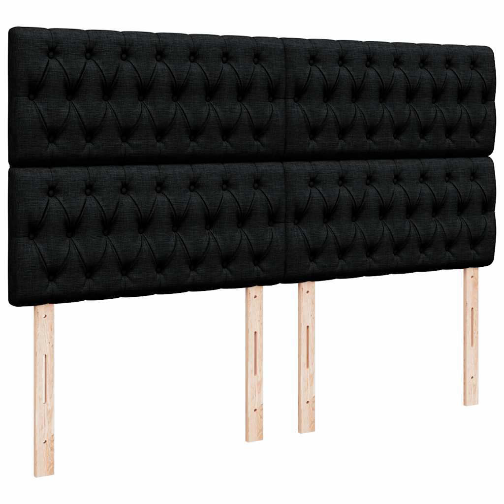 Cadre de lit ottoman avec matelas noir 180x200 cm tissu - XIOS
