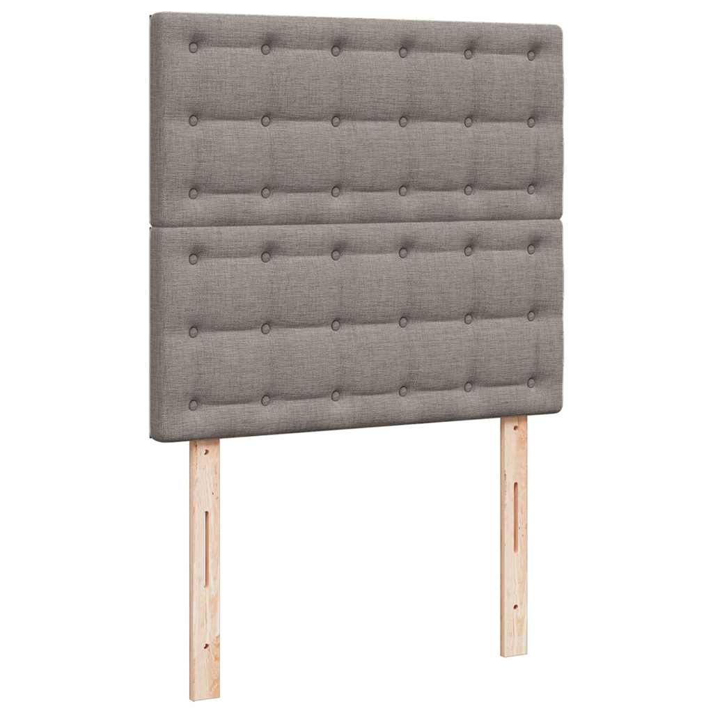 Cadre de lit ottoman avec matelas taupe 80x200 cm tissu - XIOS