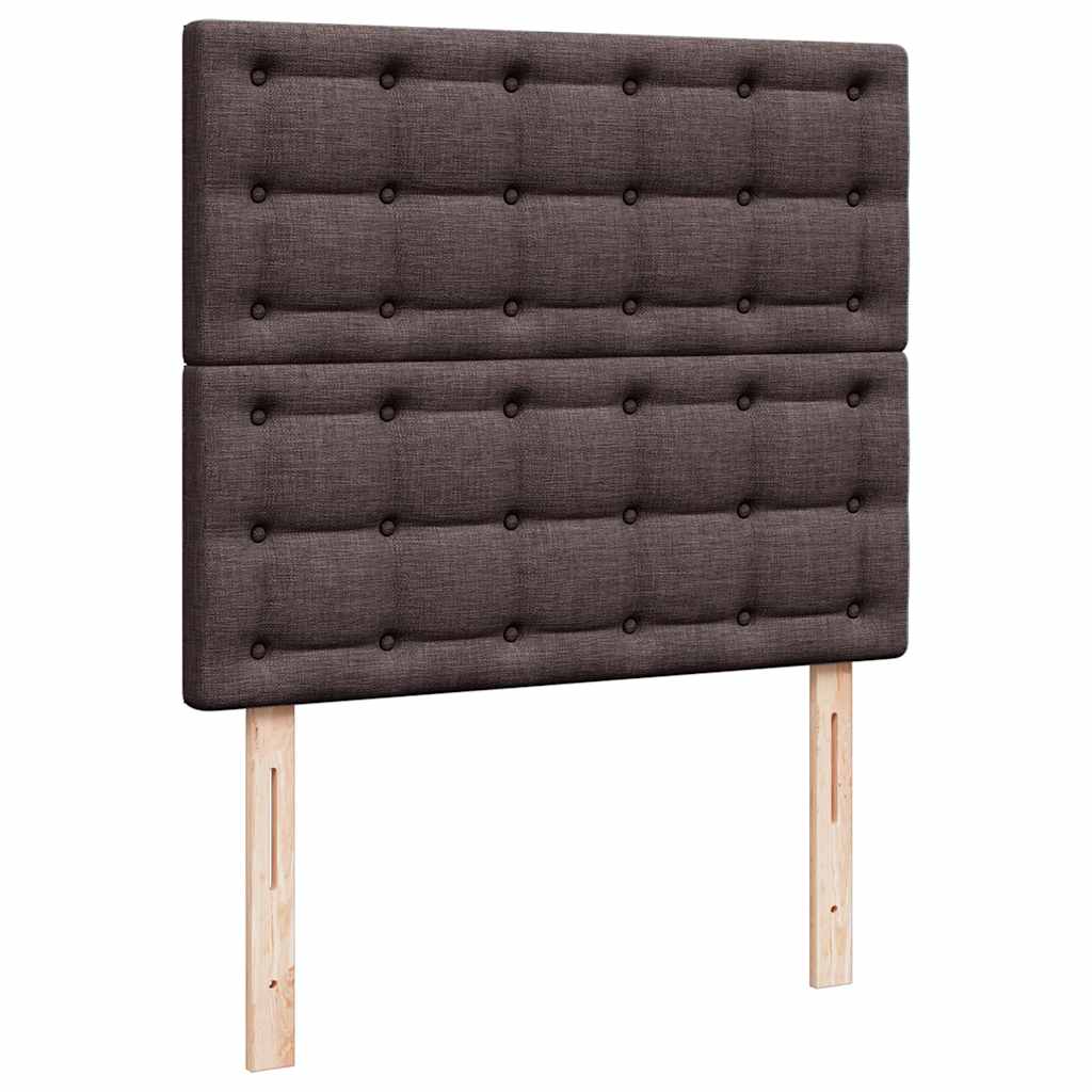 Cadre de lit ottoman avec matelas marron foncé 120x190 cm tissu - XIOS