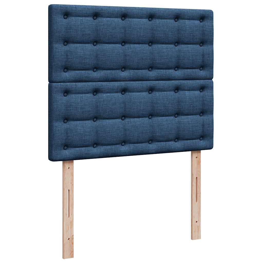Cadre de lit ottoman avec matelas bleu 120x200 cm tissu - XIOS