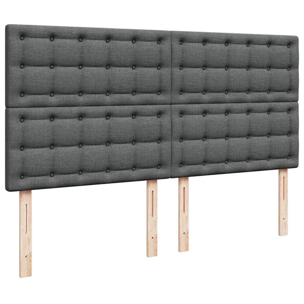 Cadre de lit ottoman avec matelas gris foncé 160x200cm tissu - XIOS
