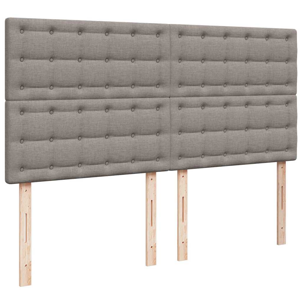 Cadre de lit ottoman avec matelas taupe 160x200 cm tissu - XIOS