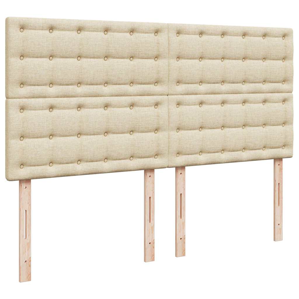 Cadre de lit ottoman avec matelas crème 160x200 cm tissu - XIOS