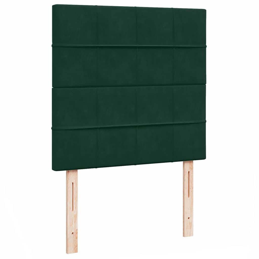 Cadre de lit ottoman avec matelas vert foncé 100x200 cm velours