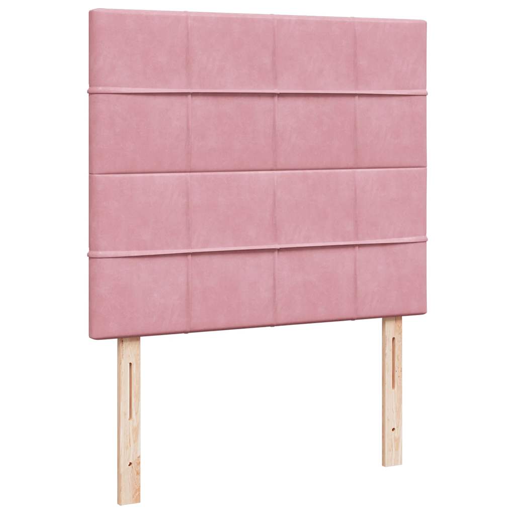 Cadre de lit ottoman avec matelas rose 120x200 cm velours
