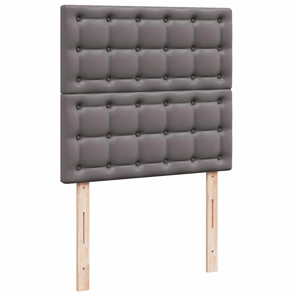 Cadre de lit ottoman avec matelas gris 100x200 cm similicuir - XIOS