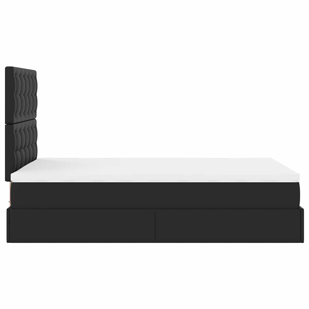 Cadre de lit ottoman avec matelas noir 120x190 cm similicuir - XIOS