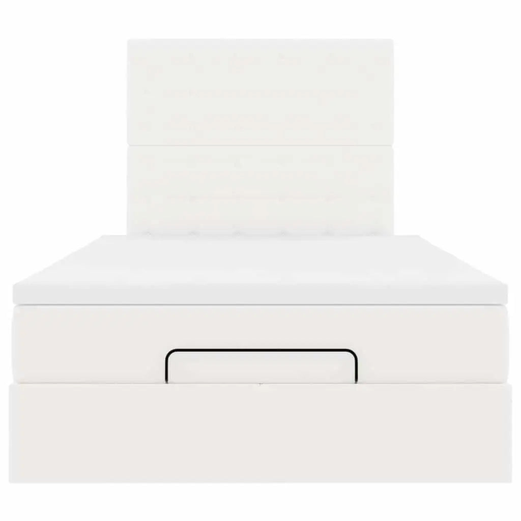 Cadre de lit ottoman avec matelas blanc 120x190 cm similicuir - XIOS