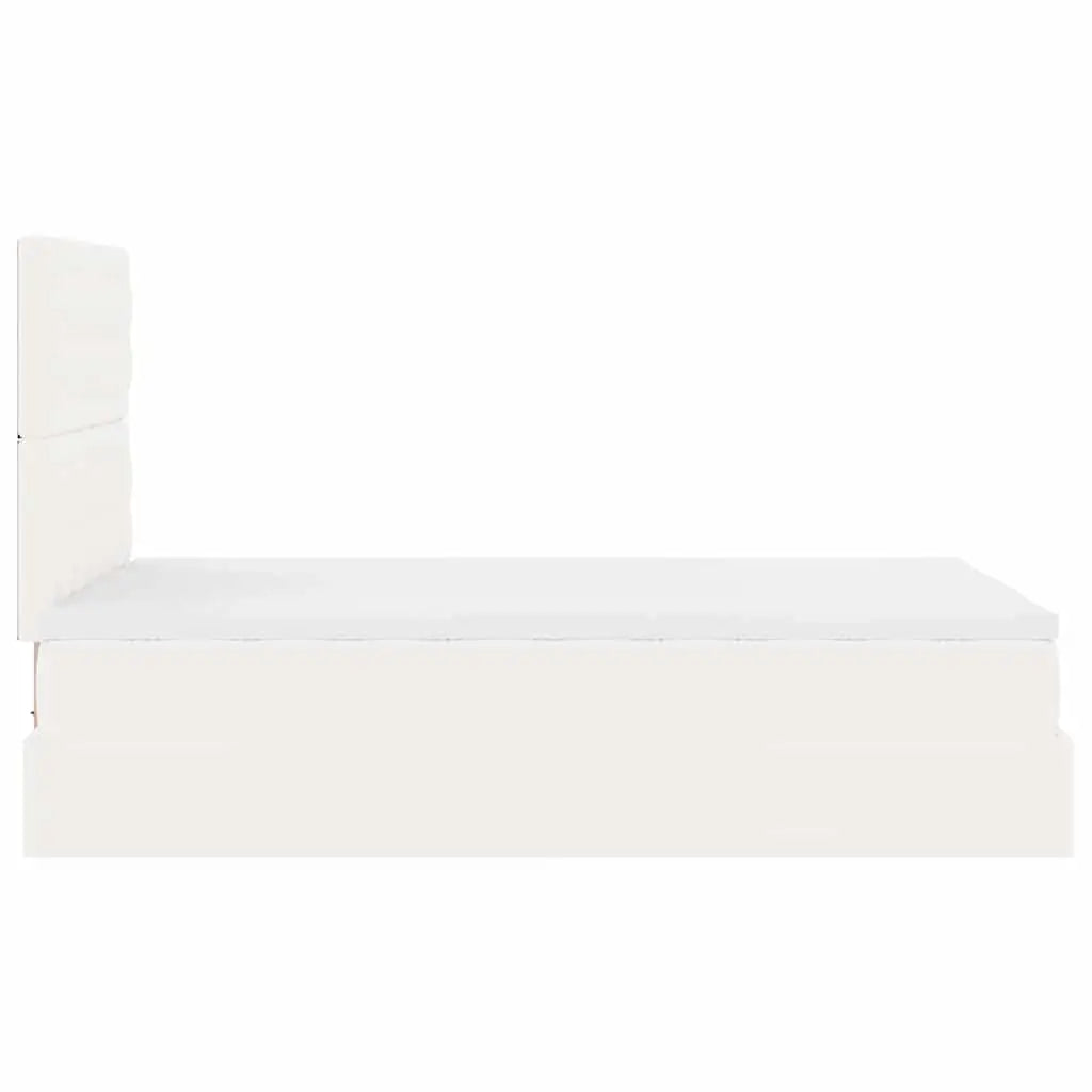 Cadre de lit ottoman avec matelas blanc 120x190 cm similicuir - XIOS