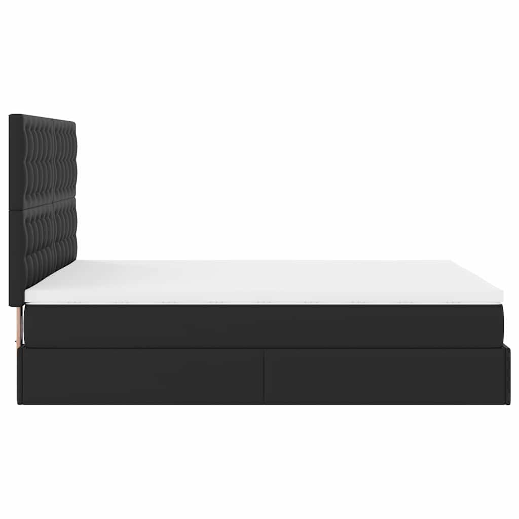 Cadre de lit ottoman avec matelas noir 140x190 cm similicuir - XIOS