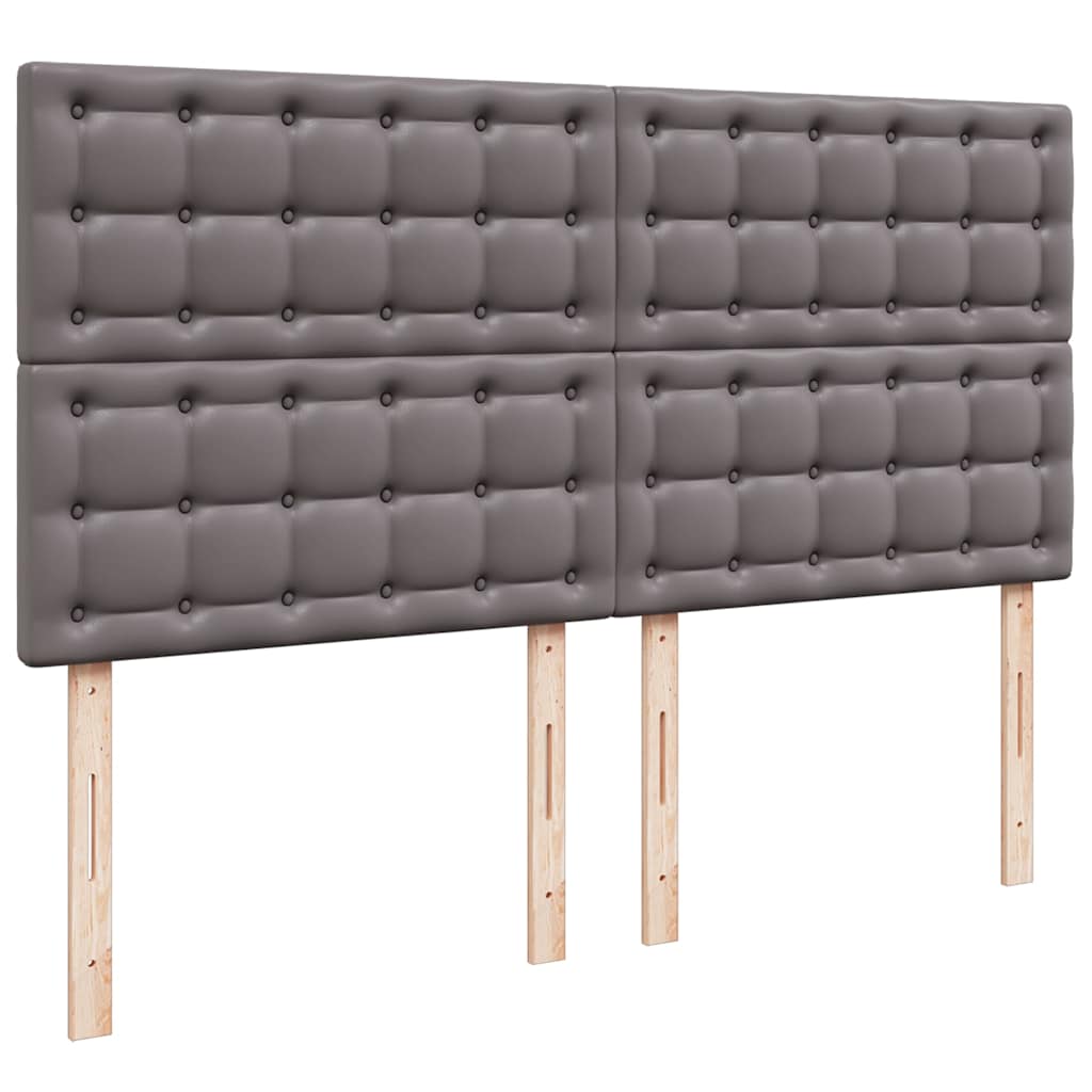 Cadre de lit ottoman avec matelas gris 160x200 cm similicuir - XIOS