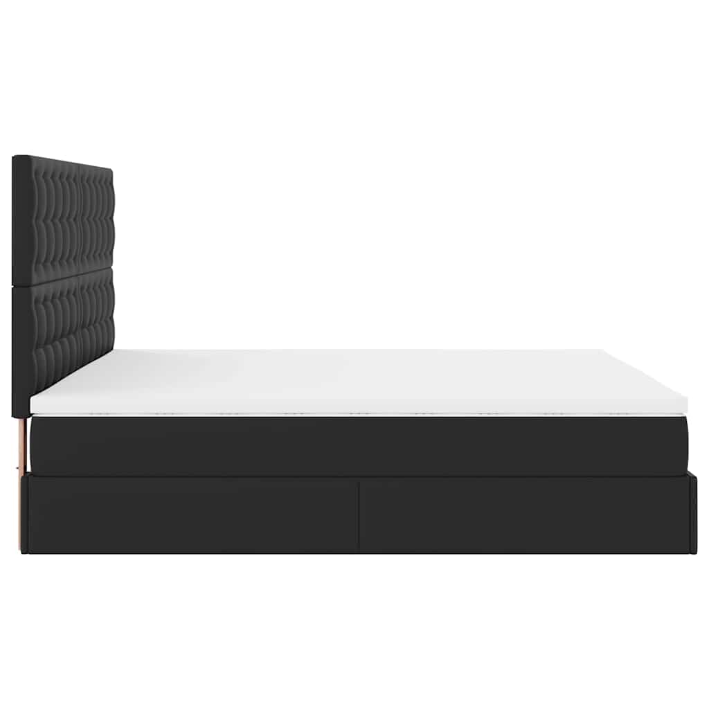 Cadre de lit ottoman avec matelas noir 180x200 cm similicuir - XIOS