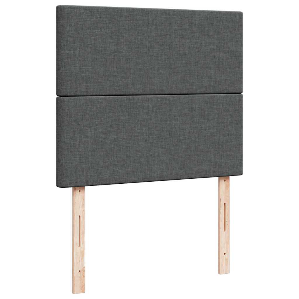 Cadre de lit ottoman avec matelas gris foncé 120x200cm tissu - XIOS