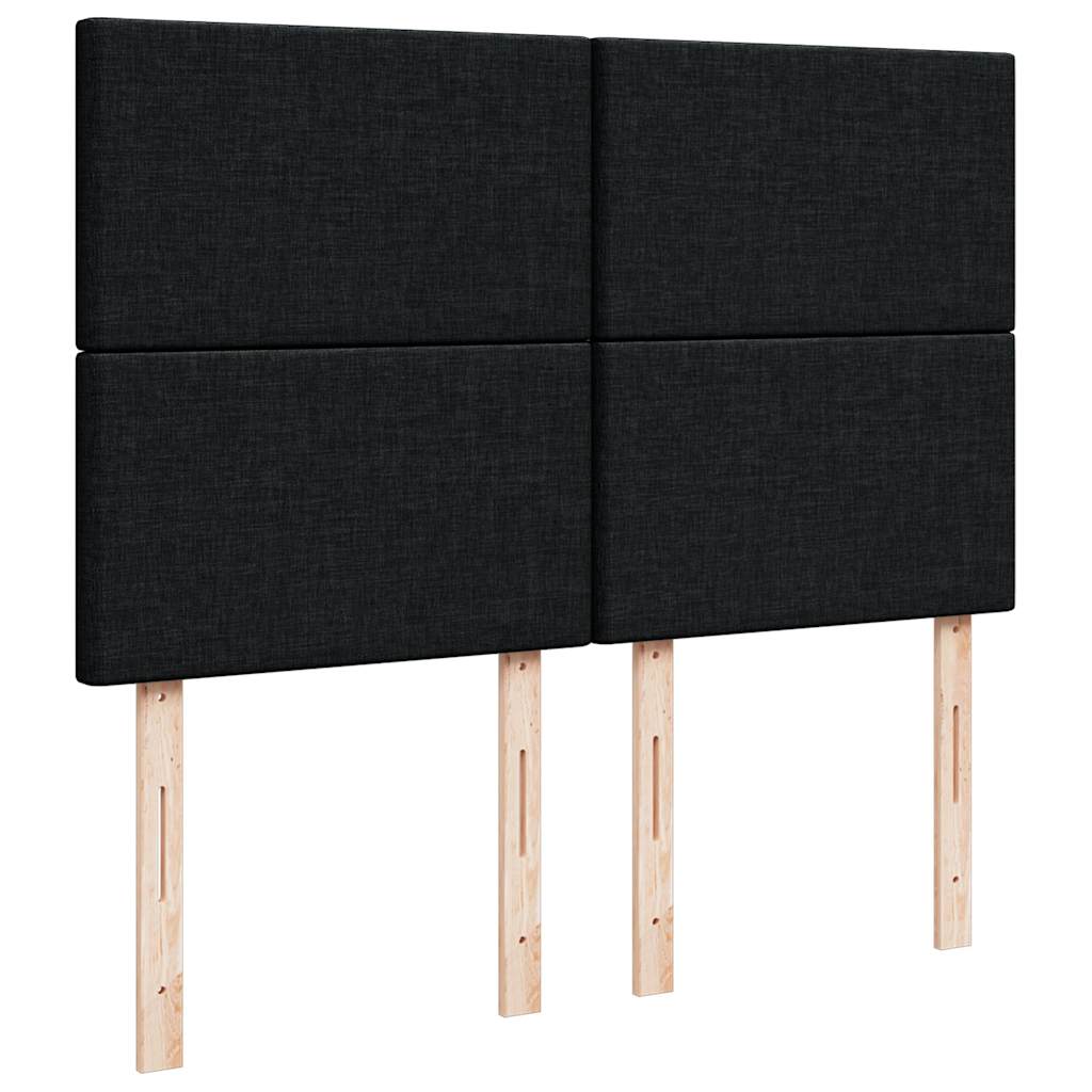 Cadre de lit ottoman avec matelas noir 140x190 cm tissu - XIOS