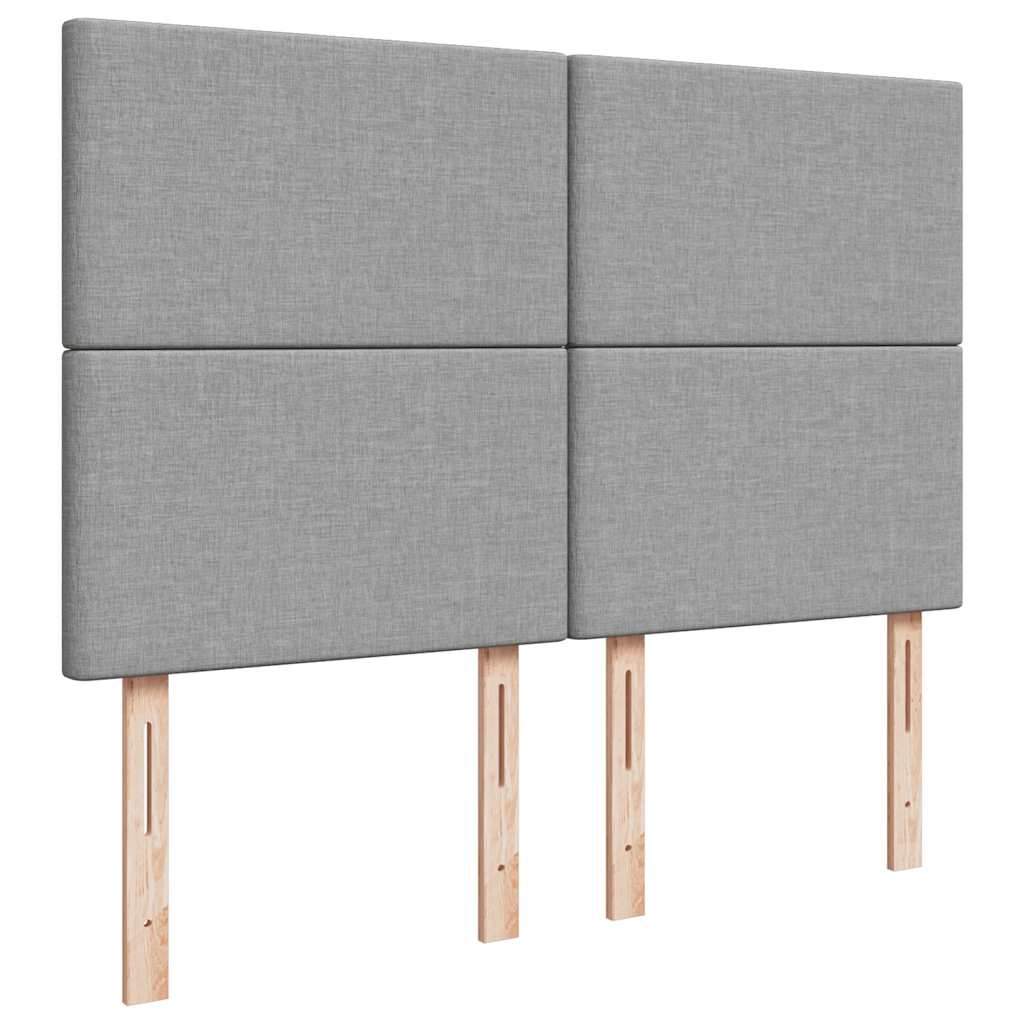 Cadre de lit ottoman et matelas gris clair 140x200 cm tissu - XIOS