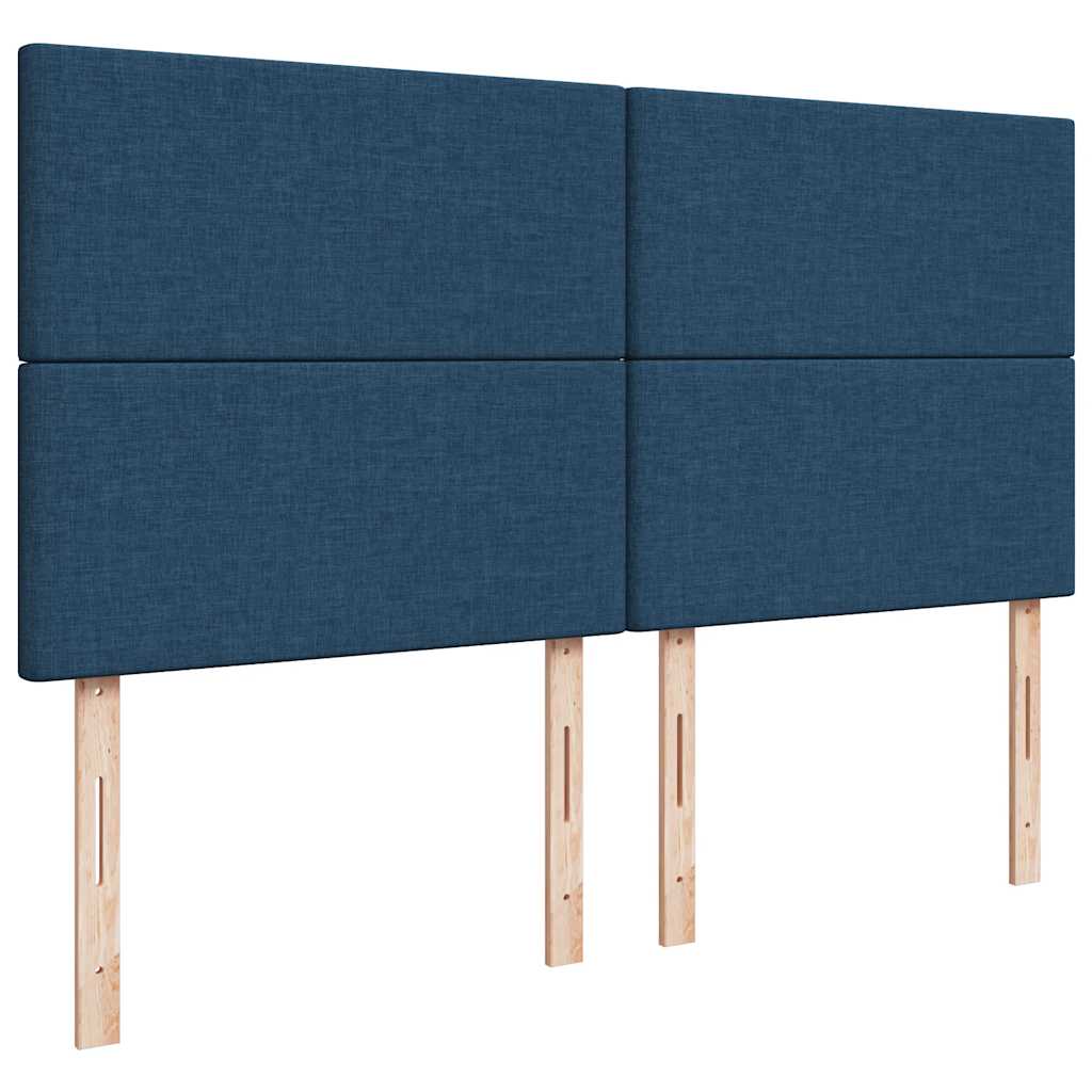 Cadre de lit ottoman avec matelas bleu 200x200cm tissu - XIOS