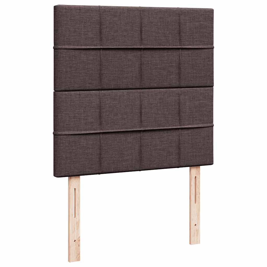 Cadre de lit ottoman avec matelas marron foncé 100x200 cm tissu - XIOS