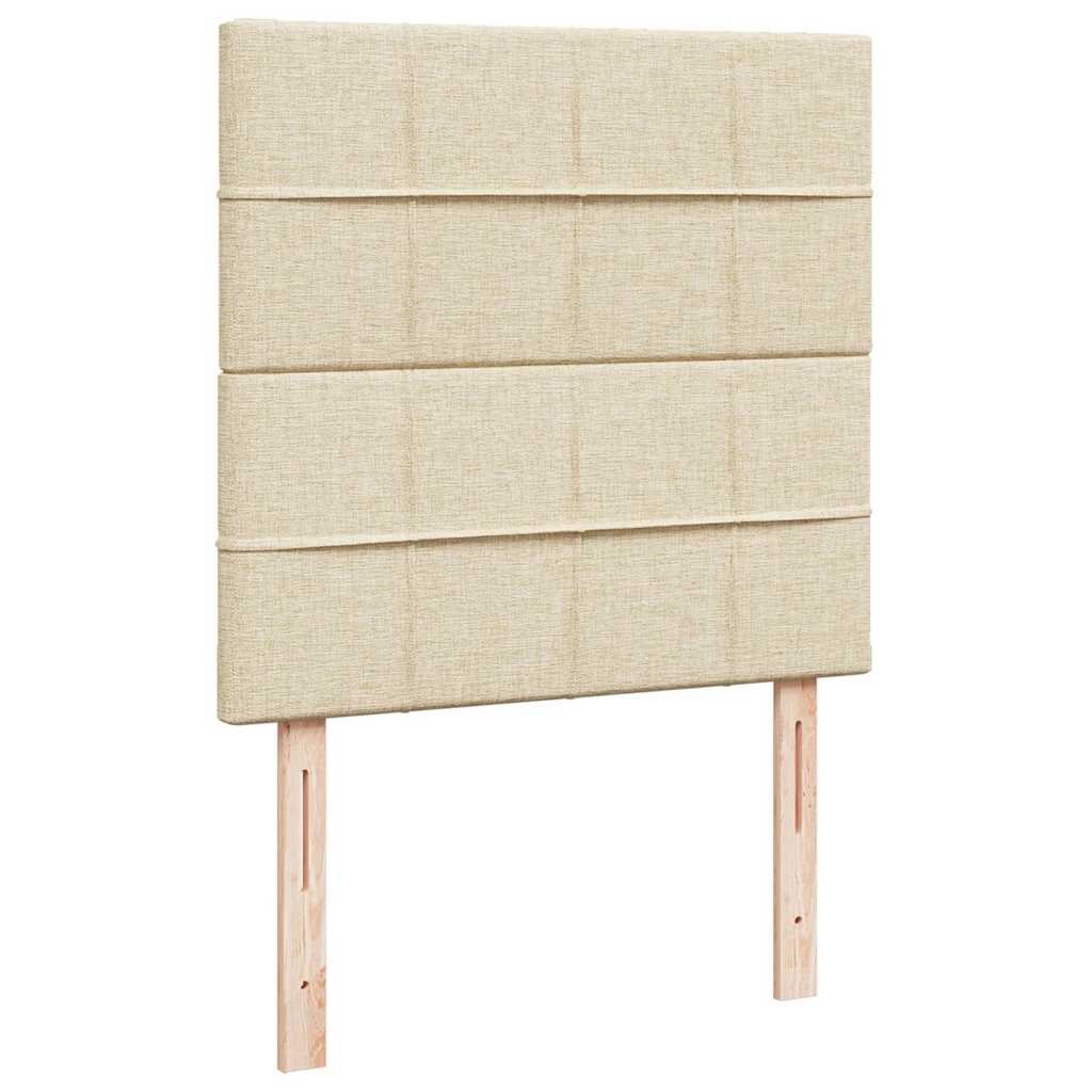 Cadre de lit ottoman avec matelas crème 100x200cm tissu - XIOS