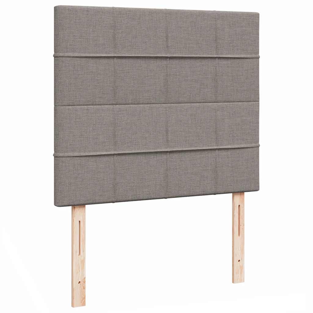 Cadre de lit ottoman avec matelas taupe 120x190 cm tissu - XIOS
